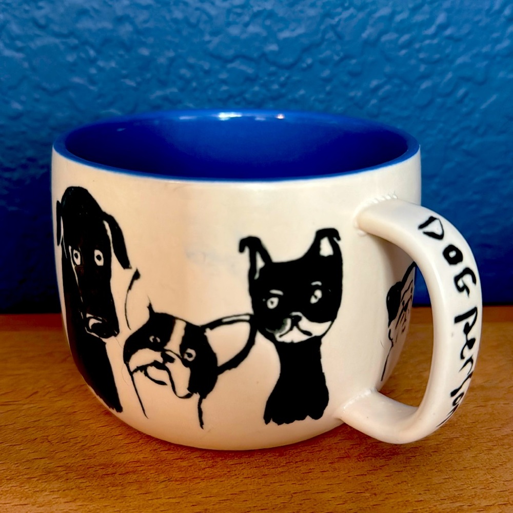 Anthropologie mug Dog Person with different dog breeds